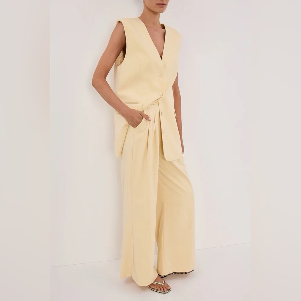 Grace Dune Butter Yellow Wide Leg Pant